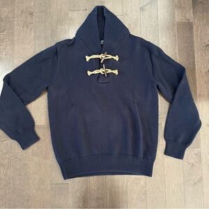 J Crew Factory Nautical Wood Toggle Sweater Seacoast Preppy Boating M